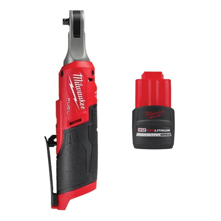 MILWAUKEE M12 FUEL™ 1/4" High Speed Ratchet & FREE M12™ REDLITHIUM™ HIGH OUTPUT™ CP2.5 Battery