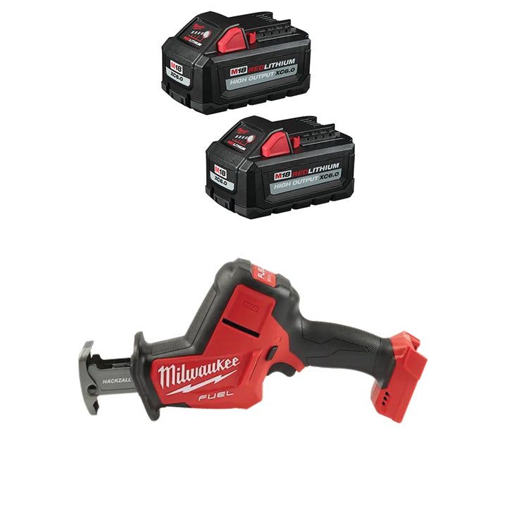 MILWAUKEE M18™ REDLITHIUM™ HIGH OUTPUT™ XC6.0 Battery (2 PACK) & FREE M18 FUEL™ HACKZALL®