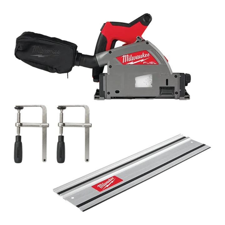 MILWAUKEE M18 FUEL™ 6-1/2” Plunge Track Saw w/ FREE Guide Rail Clamps & 31" Guide Rail