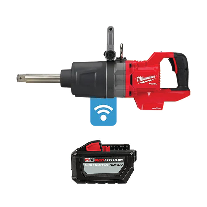 MILWAUKEE M18 FUEL™ 1" D-Handle Ext. Anvil High Torque Impact Wrench & FREE M18™ REDLITHIUM™ HIGH OUTPUT™ HD12.0 Battery