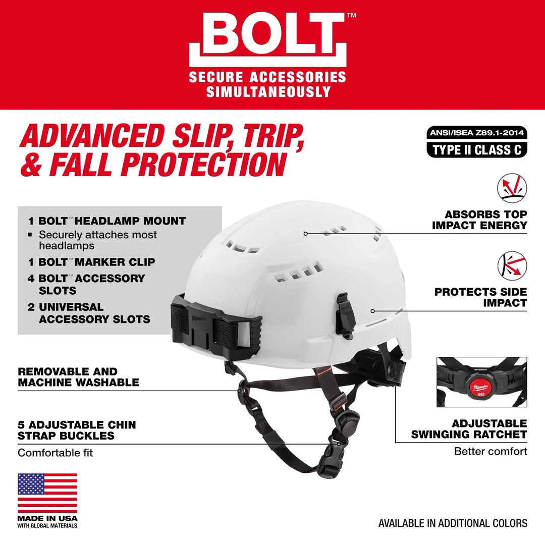 MILWAUKEE BOLT™ Safety Helmet w/ IMPACT ARMOR™ Liner