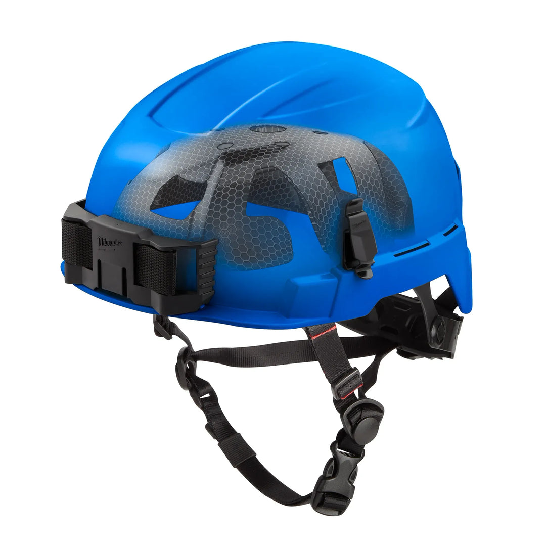 MILWAUKEE Blue Class E, Unvented BOLT™ Safety Helmet w/ IMPACT ARMOR™ Liner