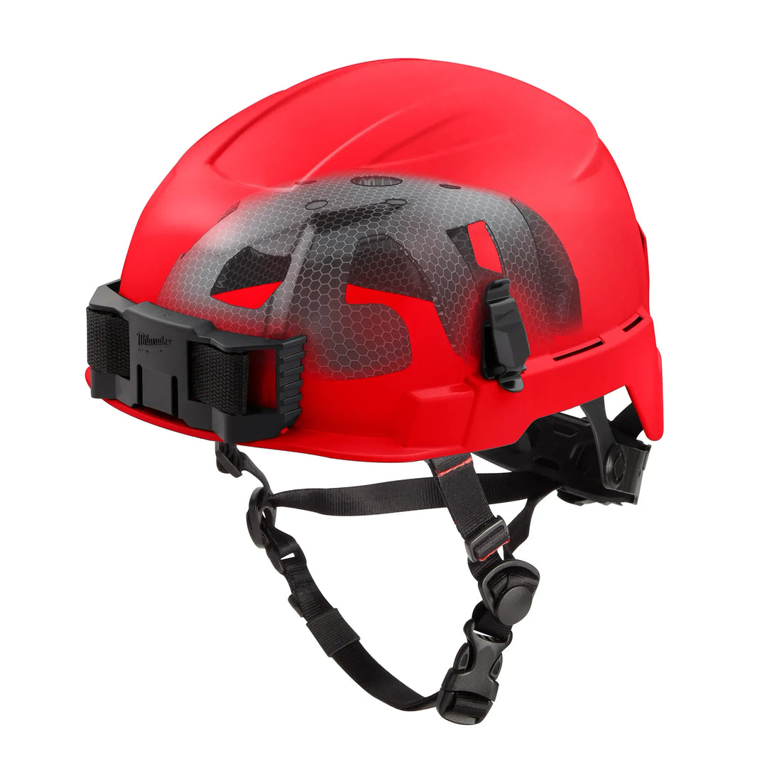 MILWAUKEE Red Class E, Unvented BOLT™ Safety Helmet w/ IMPACT ARMOR™ Liner