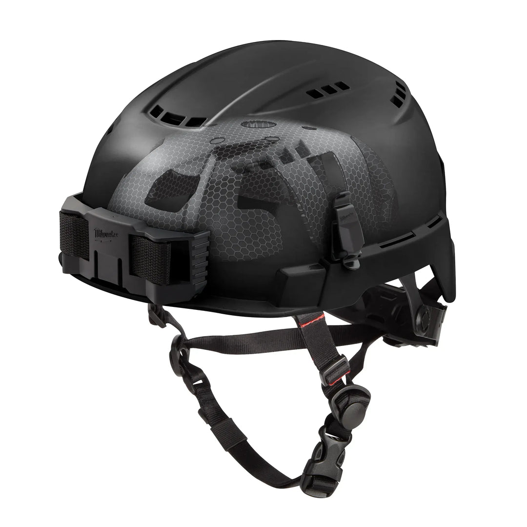 MILWAUKEE Black Class C, Vented BOLT™ Safety Helmet w/ IMPACT ARMOR™ Liner