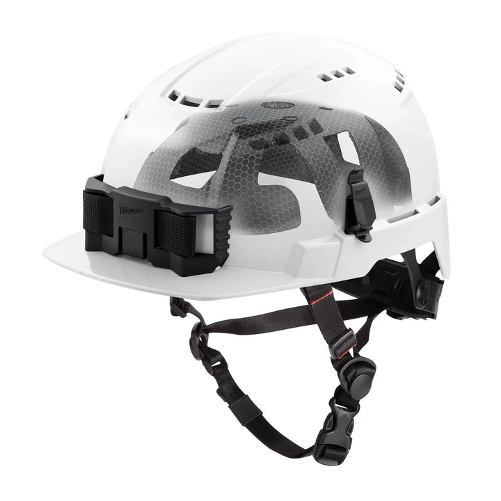 MILWAUKEE White Class C, Vented BOLT™ Front Brim Safety Helmet w/ IMPACT ARMOR™ Liner