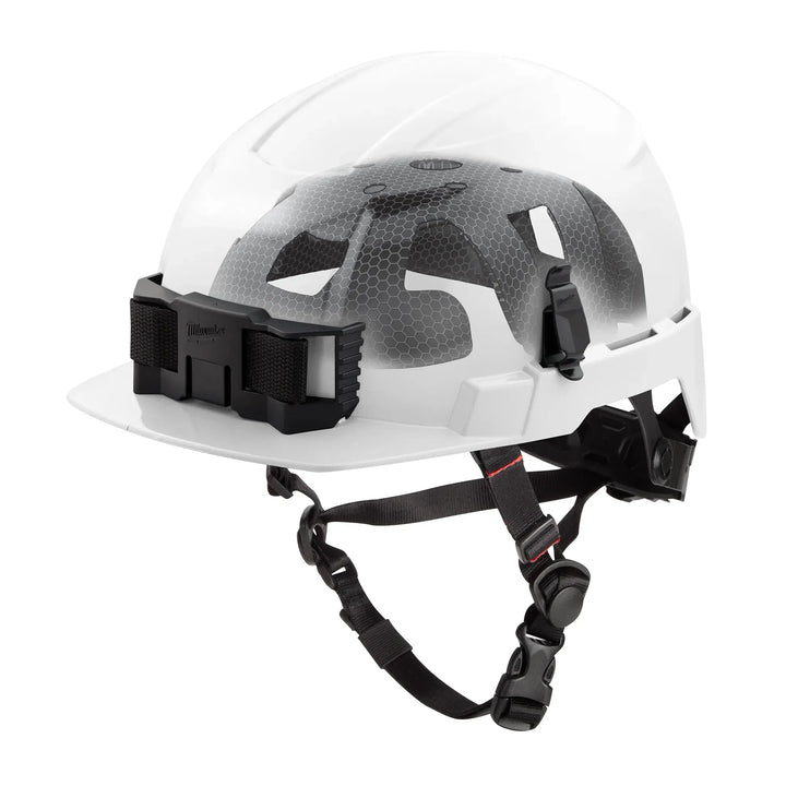 MILWAUKEE White Class E, Unvented BOLT™ Front Brim Safety Helmet w/ IMPACT ARMOR™ Liner