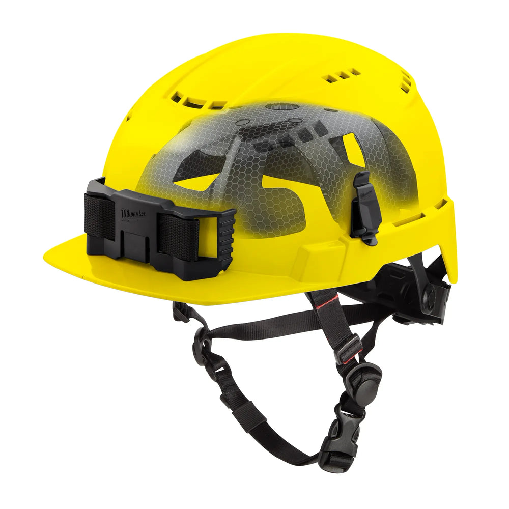 MILWAUKEE Yellow Class C, Vented BOLT™ Front Brim Safety Helmet w/ IMPACT ARMOR™ Liner