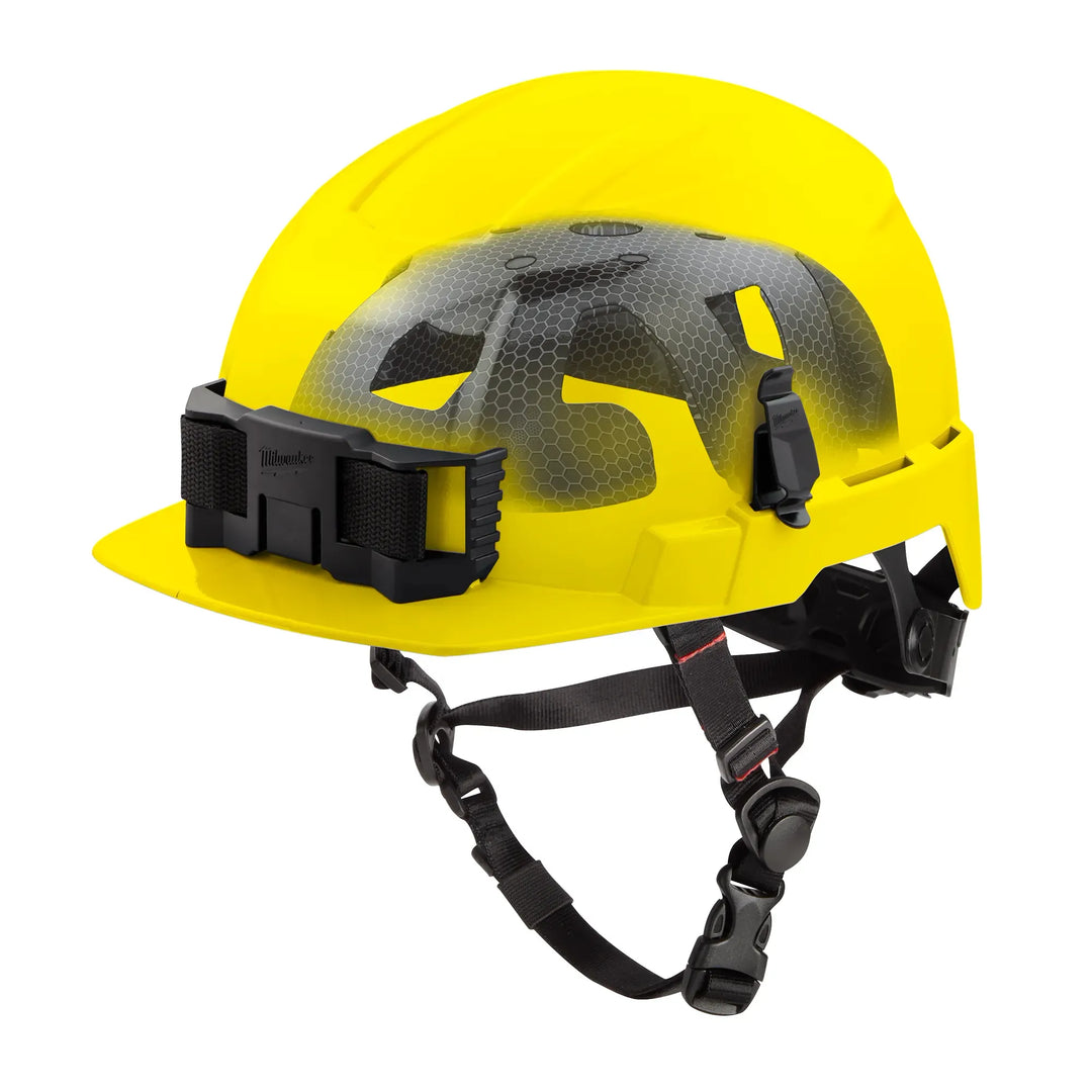 MILWAUKEE Yellow Class E, Unvented BOLT™ Front Brim Safety Helmet w/ IMPACT ARMOR™ Liner