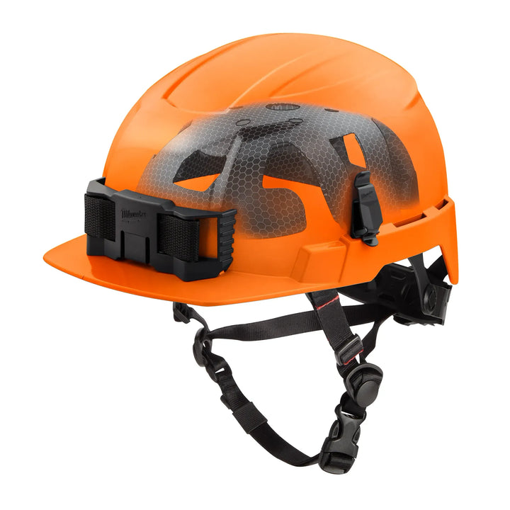 MILWAUKEE Orange Class E, Unvented BOLT™ Front Brim Safety Helmet w/ IMPACT ARMOR™ Liner