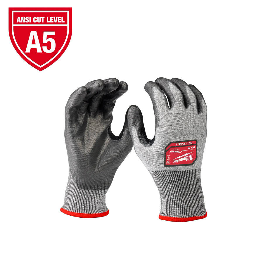 MILWAUKEE Cut Level 5 High-Dexterity Polyurethane Dipped Gloves (6 PACK)