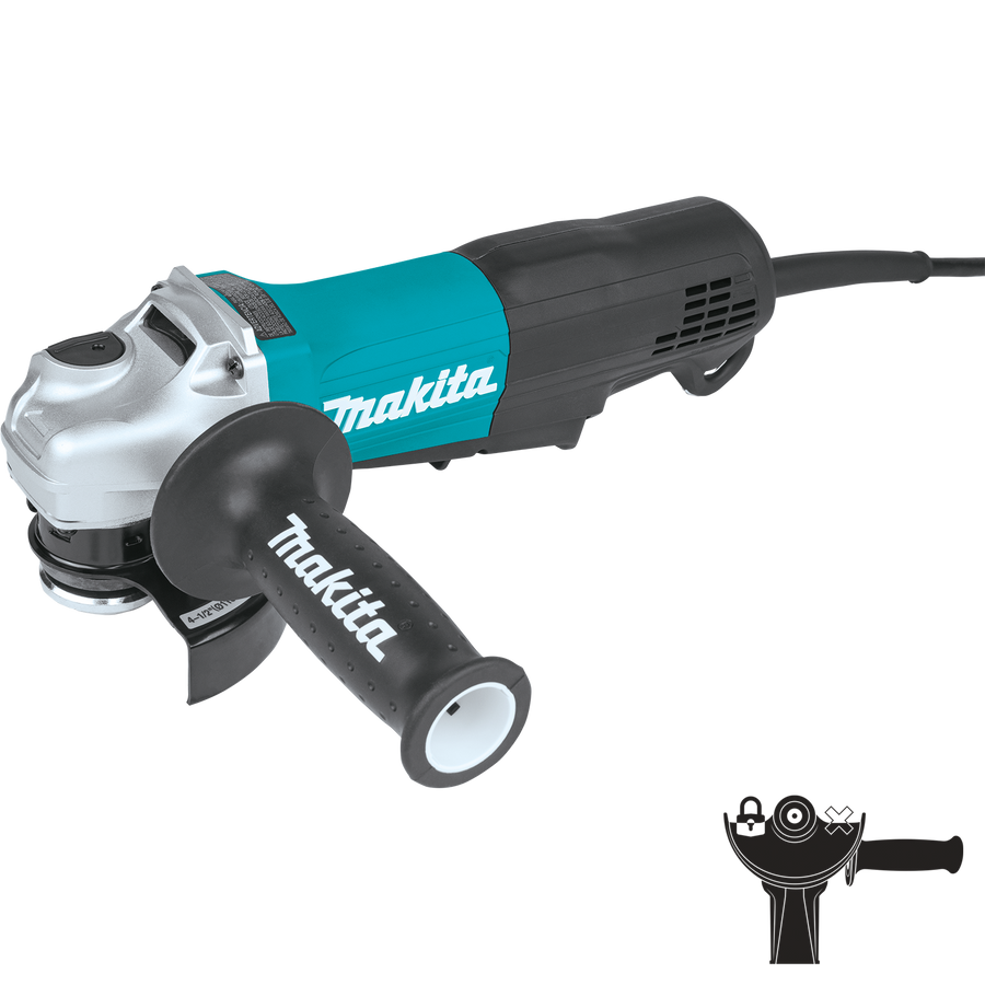 MAKITA 4‑1/2" Paddle Switch Angle Grinder, w/ Non‑Removable Guard
