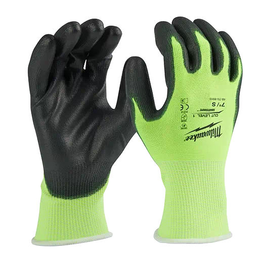 MILWAUKEE High Visibility Cut Level 1 Polyurethane Dipped Gloves