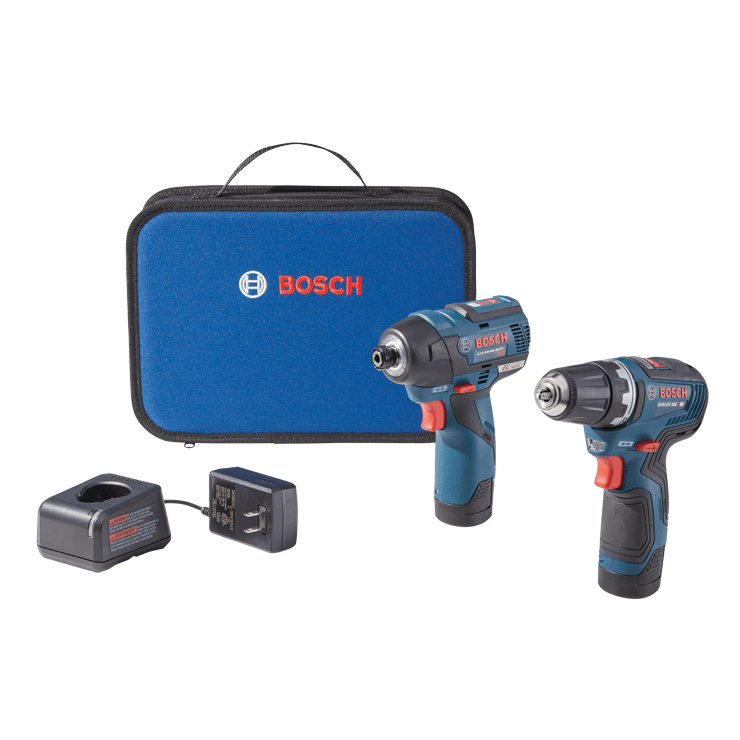 BOSCH 12V Max 2-Tool Combo Kit with 3/8 In. Drill/Driver, 1/4 In. Hex Impact Driver and (2) 2.0 Ah Batteries