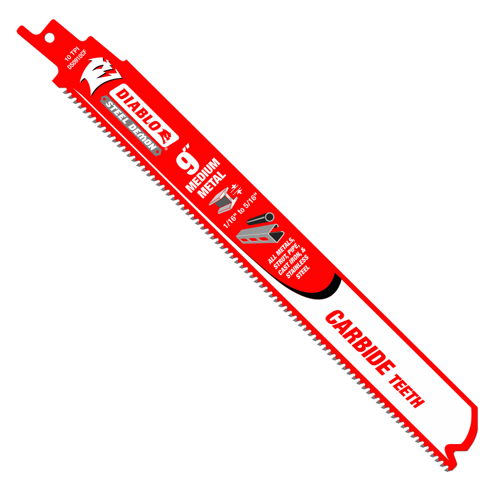 DIABLO 9" Steel Demon Carbide Recip Blades For Medium Metal Cutting (3