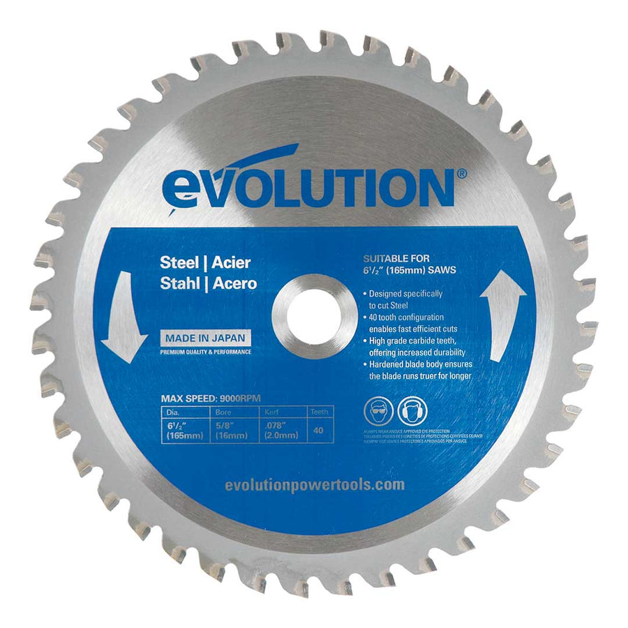 EVOLUTION 61/2" 40T, 5/8" Arbor, Tungsten Carbide Tipped Mild Steel