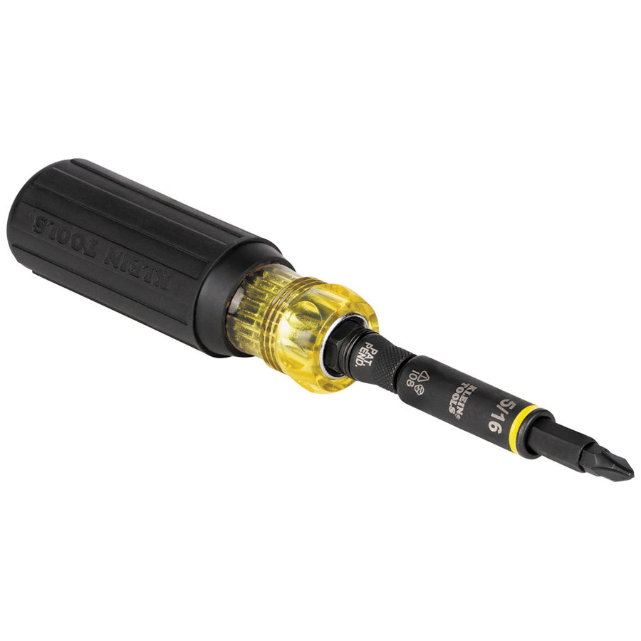 KLEIN TOOLS Impact Rated Multi-Bit Screwdriver / Nut Driver, 11-IN-1