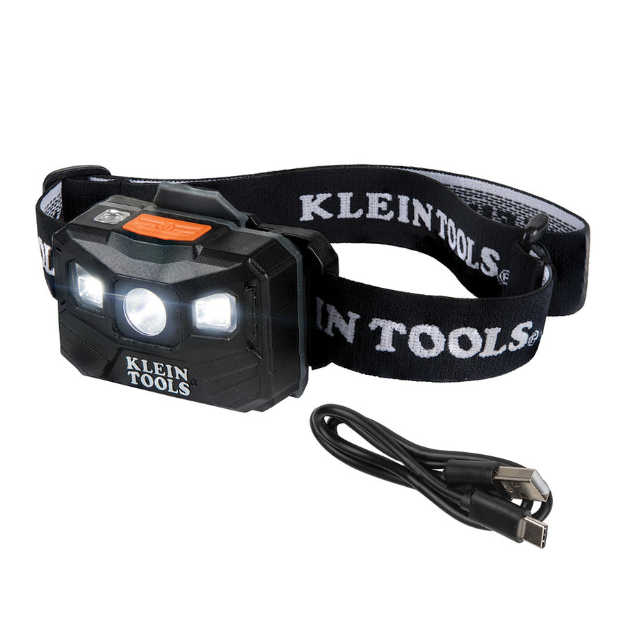 KLEIN TOOLS 400 Lumens All-Day Runtime Rechargeable Headlamp w/ Fabric Strap
