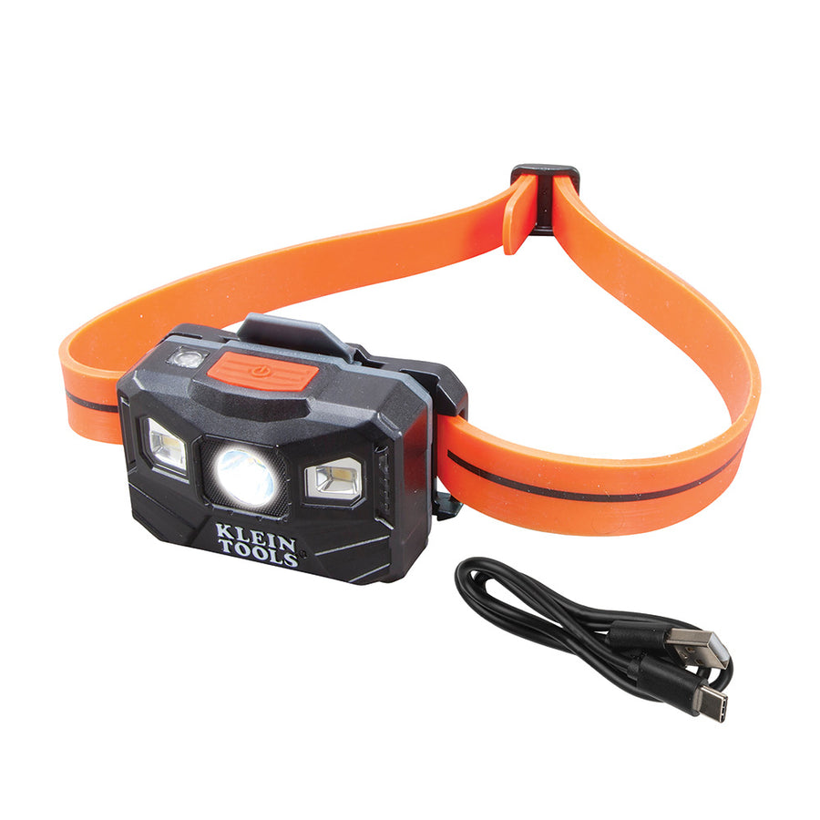 KLEIN TOOLS 400 Lumens All-Day Runtime Rechargeable Headlamp w/ Silicone Strap
