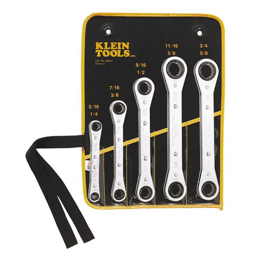 KLEIN TOOLS 5 PC. Ratcheting Box Wrench Set