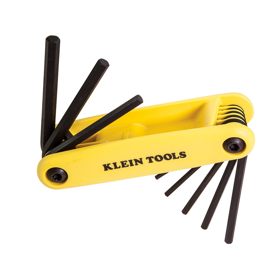KLEIN TOOLS GRIP-IT® 9-Key 4-1/2" Handle SAE Sizes Hex Key Set
