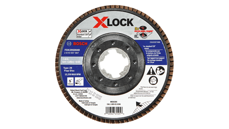BOSCH 5" X-LOCK Arbor Type 29 40 Grit Flap Disc (10 PACK)