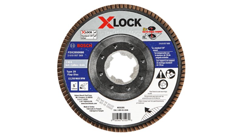 BOSCH 5" X-LOCK Arbor Type 29 80 Grit Flap Disc (10 PACK)