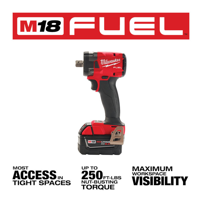 MILWAUKEE M18 FUEL™ Llave de impacto compacta de 1/2" con kit de retención de pasador