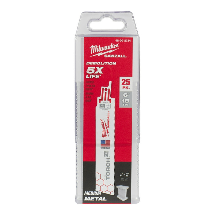 MILWAUKEE 18 TPI TORCH™ Metal SAWZALL® Blade For Rigid Conduit & Unistrut (25 PACK)