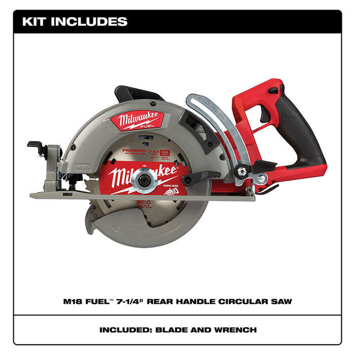 Sierra circular MILWAUKEE M18 FUEL™ con mango trasero de 7-1/4" (solo herramienta)
