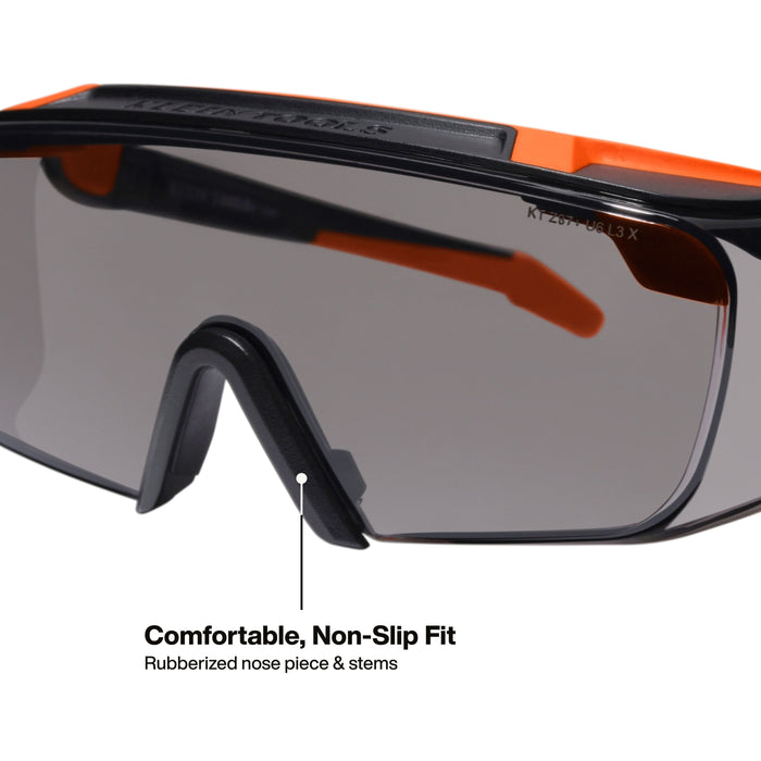 Klein Tools Over-The-Glasses Safety Glasses, Shaded Gray Lens