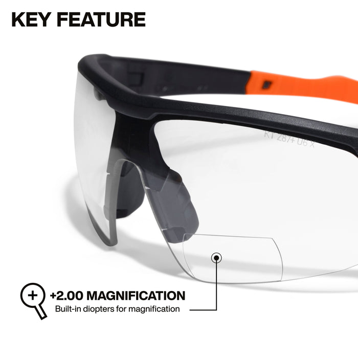 Klein Tools Bifocal Safety Glasses +2.00