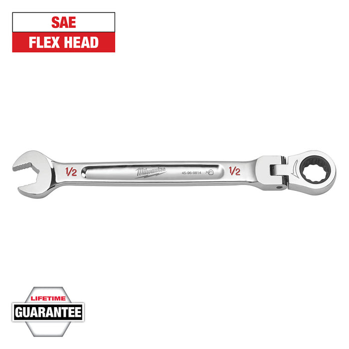 MILWAUKEE Flex Head Ratcheting Combination Wrench - SAE