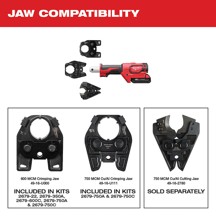 MILWAUKEE M18 FORCE LOGIC 600 MCM Crimper Kit