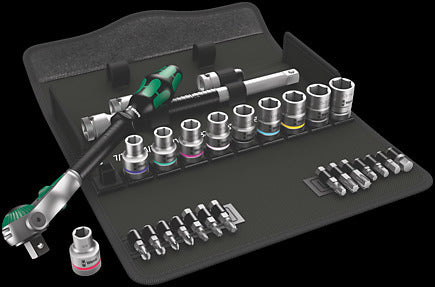 WERA 28 PC. 8100 SC 9 Zyklop Speed Ratchet Set, 1/2