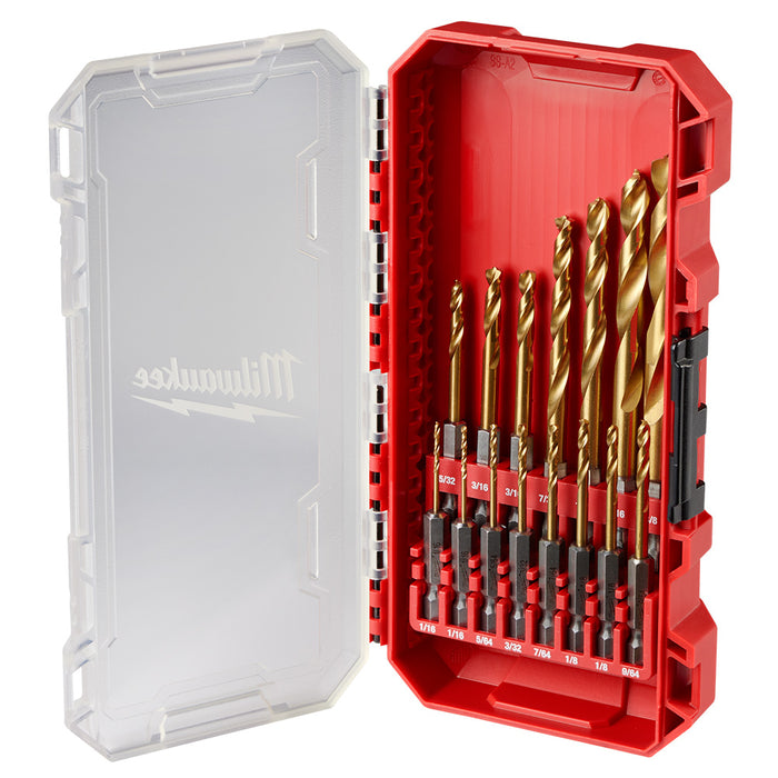 MILWAUKEE 15 PIEZAS. Juego de brocas de titanio SHOCKWAVE IMPACT DUTY™ RED HELIX™