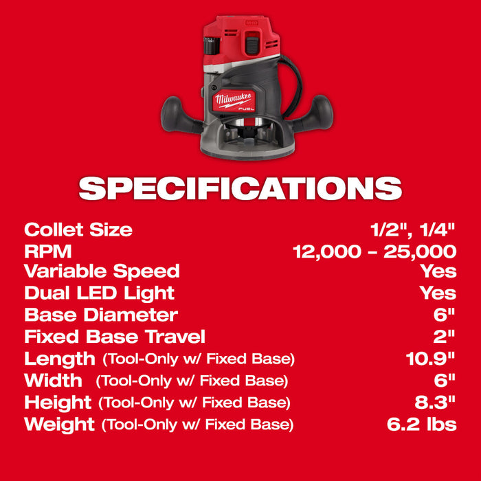 MILWAUKEE M18 FUEL 1/2" Router Kit