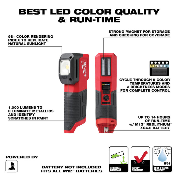 Luz de combinación de colores para pintura y detalles MILWAUKEE M12™ (solo luz)