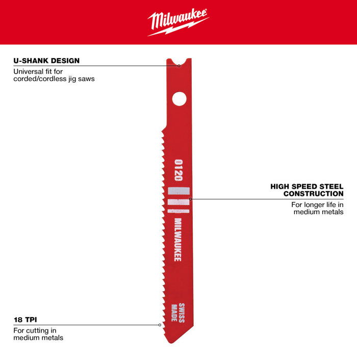 Milwaukee Tools (5)JIG SAW BL HSS 18T 2 3/4L 48-42-0120