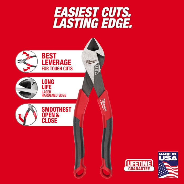 Alicates de corte cómodos diagonales de 7" MILWAUKEE