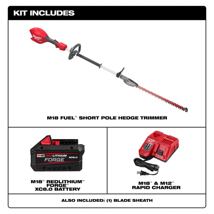 MILWAUKEE M18 FUEL™ Short Pole Hedge Trimmer Kit