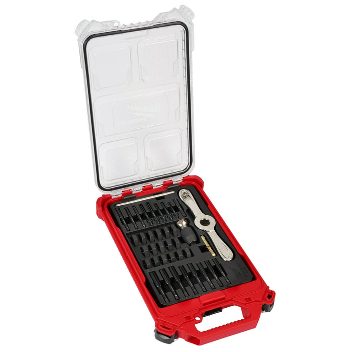MILWAUKEE 38 UDS. Juego de machos y matrices PACKOUT™ con mango 2 en 1 HEX-LOK™ - Métrico