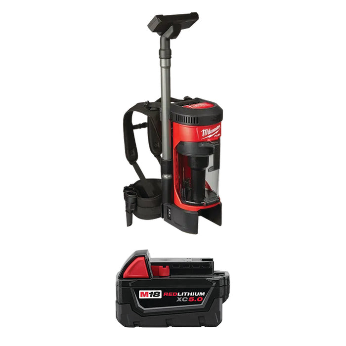 MILWAUKEE M18 FUEL™ 3-IN-1 Backpack Vacuum & FREE M18™ REDLITHIUM™ XC5.0 Extended Capacity Battery