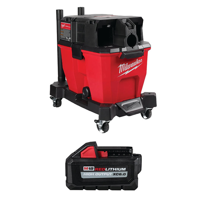 MILWAUKEE M18 FUEL™ 9 Gallon Dual-Battery Wet/Dry Vacuum & FREE M18™ REDLITHIUM™ HIGH OUTPUT™ XC6.0 Battery