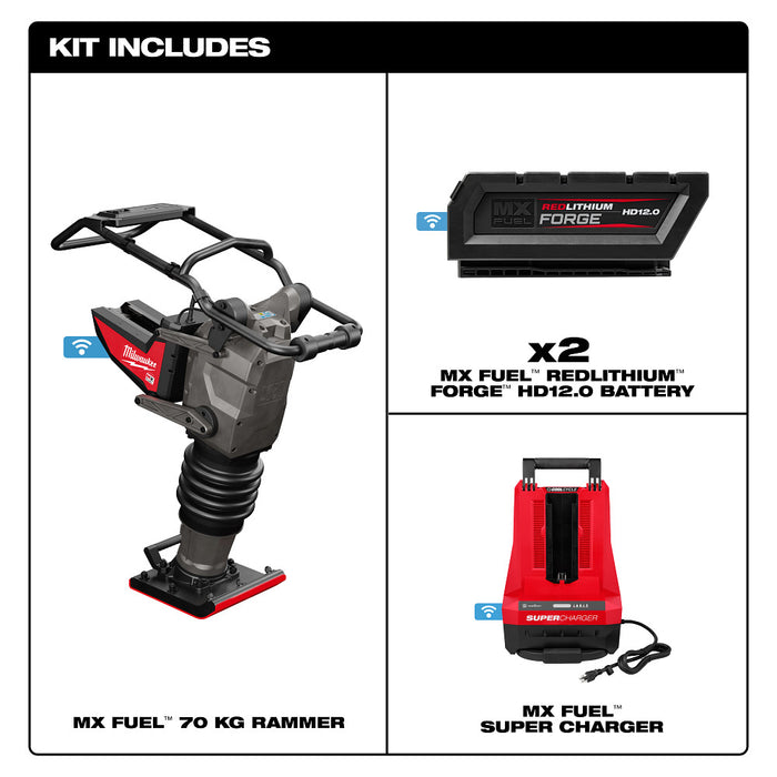 MILWAUKEE MX FUEL™ 70 kg Rammer Kit