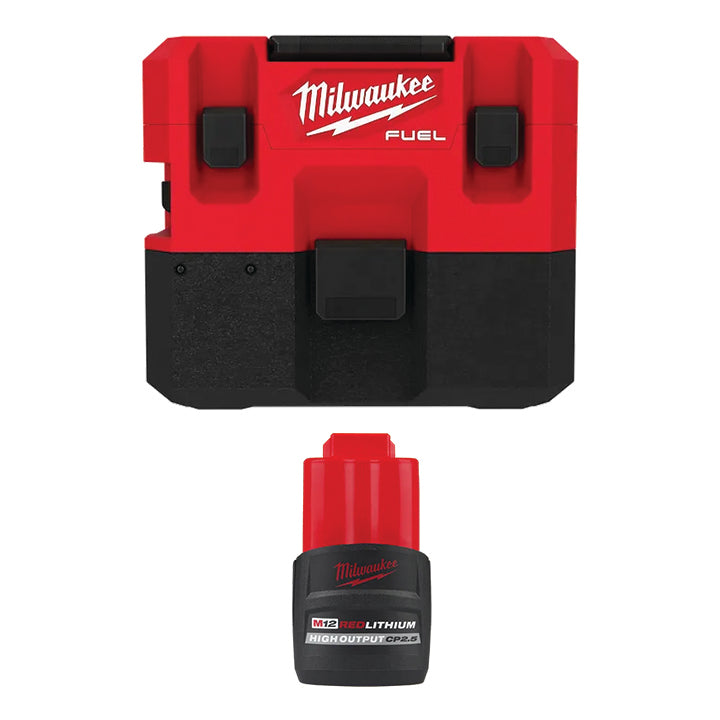 MILWAUKEE M12 FUEL™ 1.6 Gallon Wet/Dry Vacuum & FREE M12™ REDLITHIUM™ HIGH OUTPUT™ CP2.5 Battery