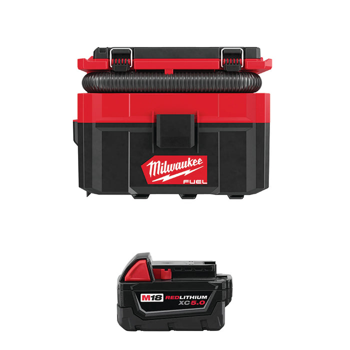 MILWAUKEE M18 FUEL™ PACKOUT™ 2.5 Gallon Wet/Dry Vacuum & FREE M18™ REDLITHIUM™ XC5.0 Extended Capacity Battery