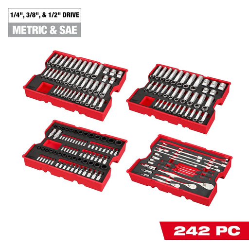 242pc MM SAE Socket Set w/Foam