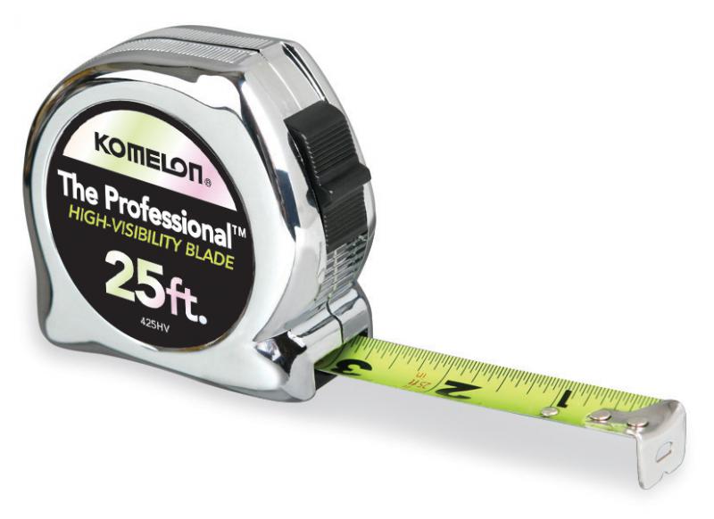 Komelon 25' x 1" Chrome Professional with High Visibility Blade