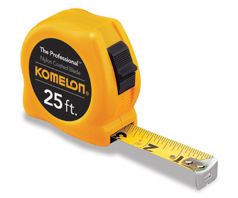 Komelon 25' x 1" The Professional Yellow Tape Measure