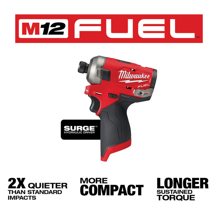 Destornillador hidráulico hexagonal MILWAUKEE M12 FUEL™ SURGE™ de 1/4" (solo herramienta)